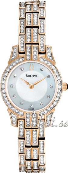 Bulova Crystal Damklocka 98L155 Blå/Roséguldstonat stål Ø24 mm - Bulova