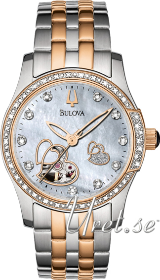 Bulova Mechanical Damklocka 98R154 Vit/Roséguldstonat stål Ø34 mm - Bulova