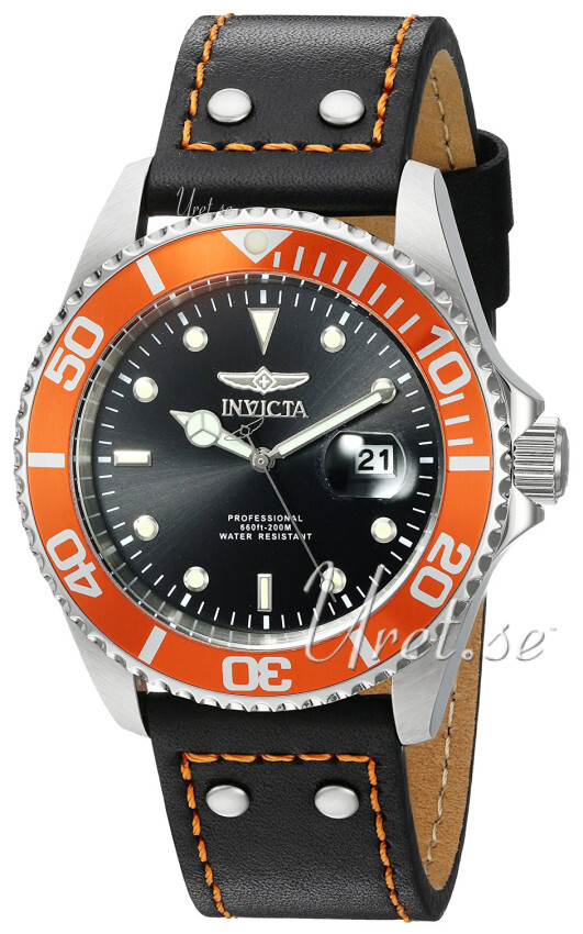 Invicta Pro Diver Herrklocka 22071 Svart/Läder Ø43 mm - Invicta