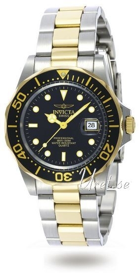 Invicta Pro Diver Herrklocka 9309 Svart/Gulguldtonat stål Ø40 mm - Invicta