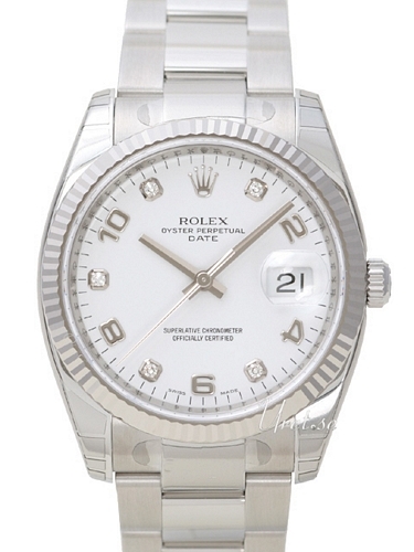 Rolex Oyster Perpetual Date Herrklocka 115234-0010 Silverfärgad/Stål