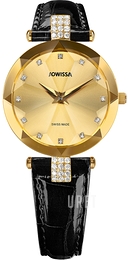 Jowissa Facet Guldtonad/Läder Ø29 mm J5.615.M