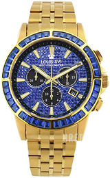 Louis XVI Majeste Iced Out Blå/Gulguldtonat stål Ø43 mm XLXVI1132