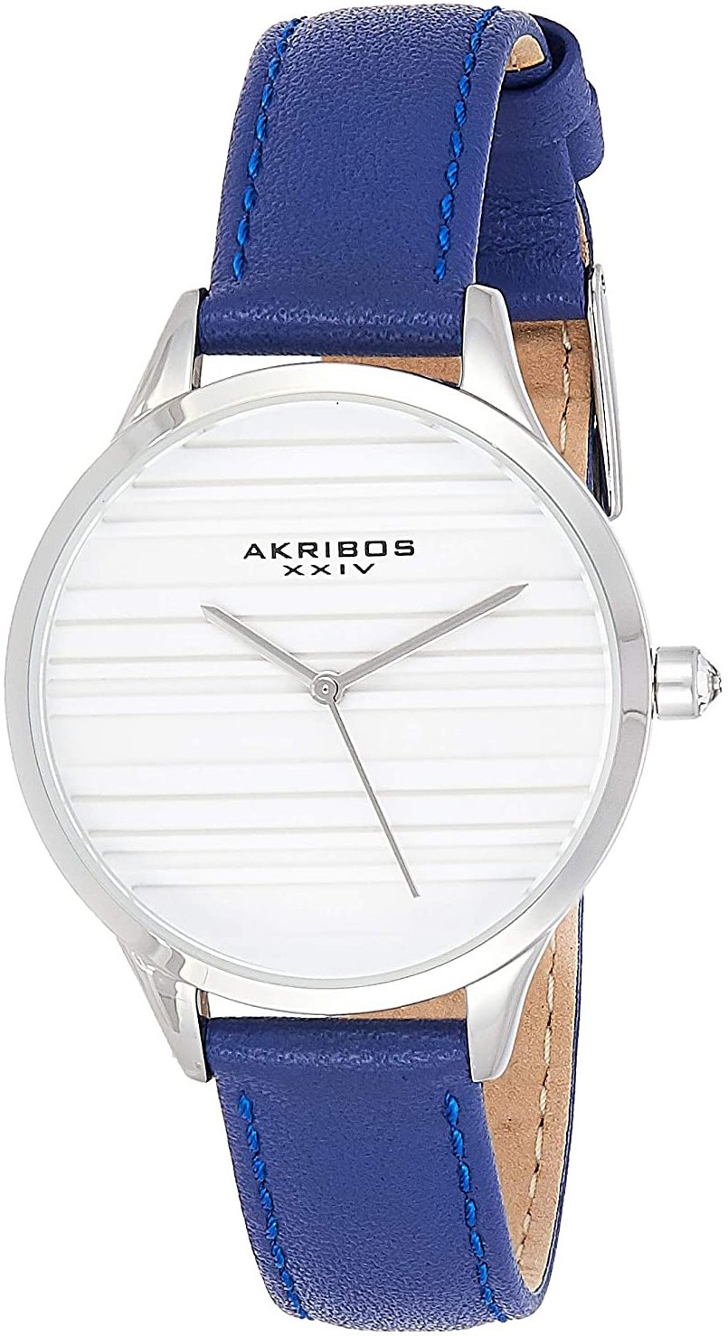 Akribos XXIV Damklocka AK1005BU Classic Silverfärgad/Läder Ø35 mm - Akribos XXIV