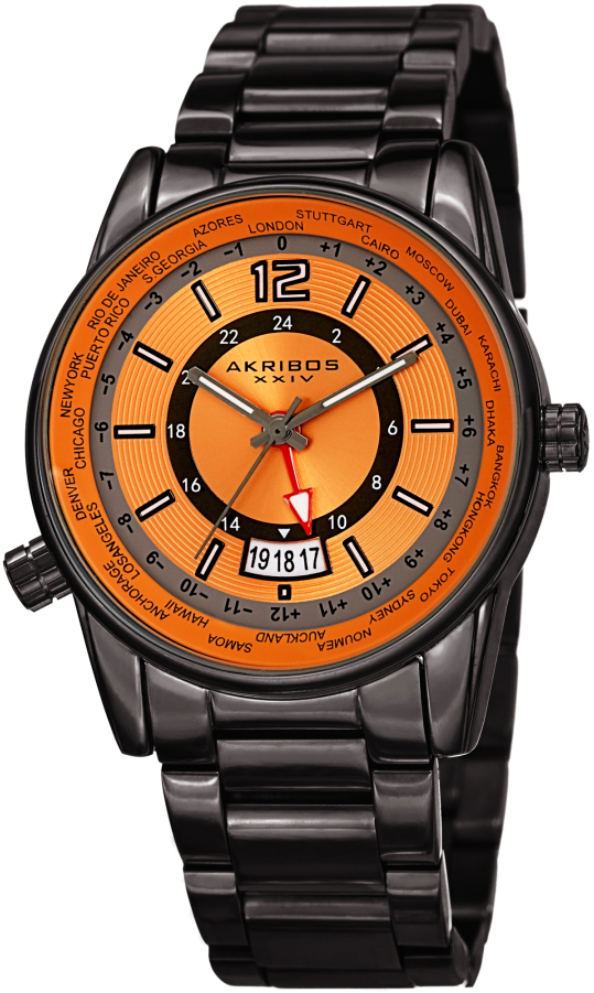 Akribos XXIV Herrklocka AK1021GNOR Multi-Function Orange/Stål Ø41 mm - Akribos XXIV