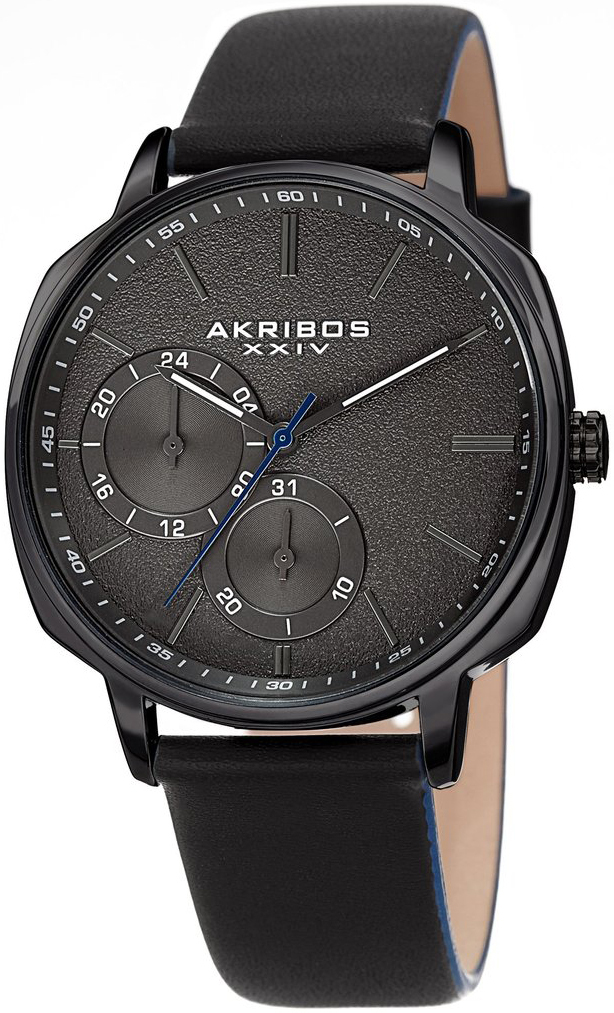 Akribos XXIV Herrklocka AK1022BK Multi-Function Svart/Läder Ø42 mm - Akribos XXIV