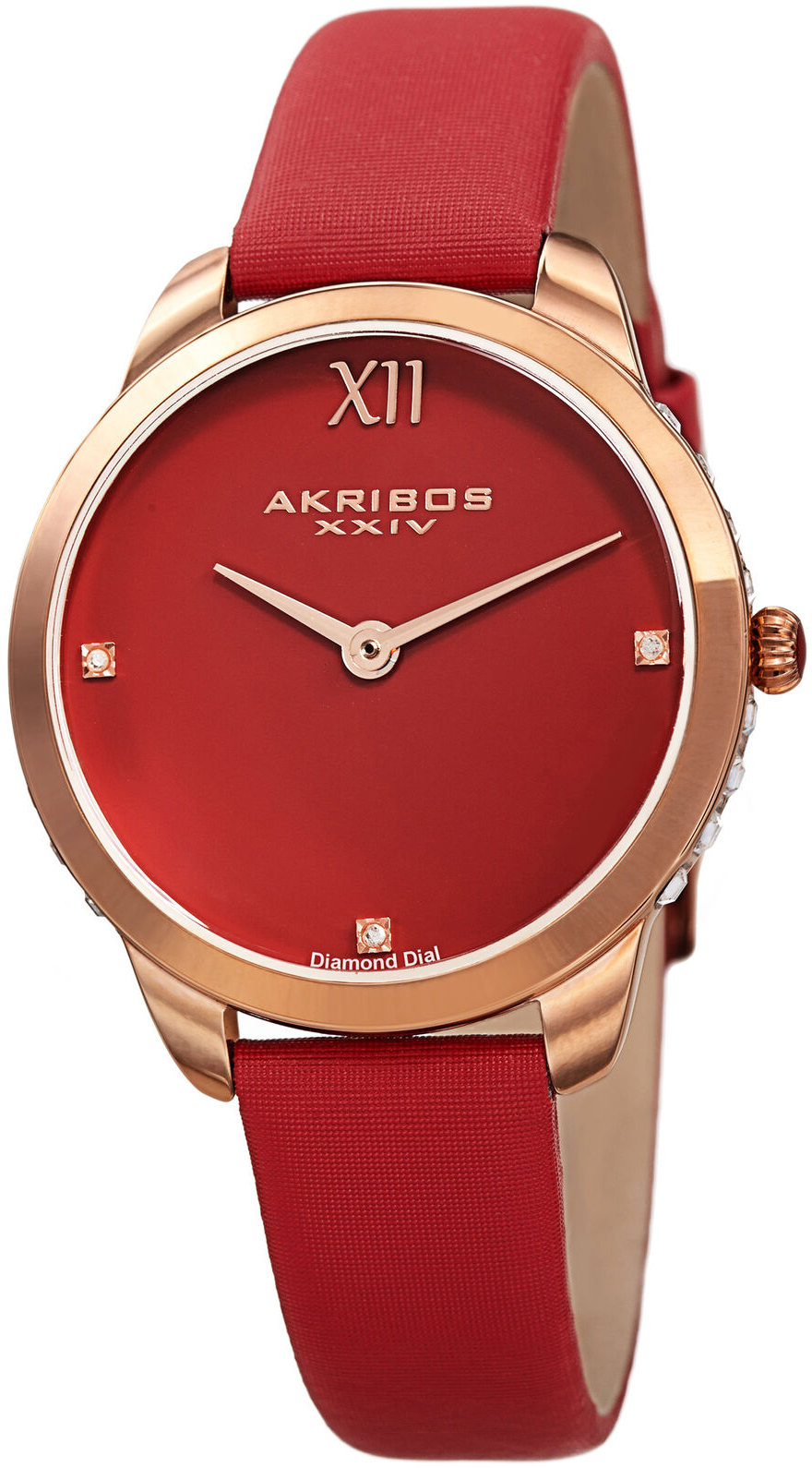Akribos XXIV Damklocka AK1059RD Diamond Röd/Satin Ø34 mm - Akribos XXIV