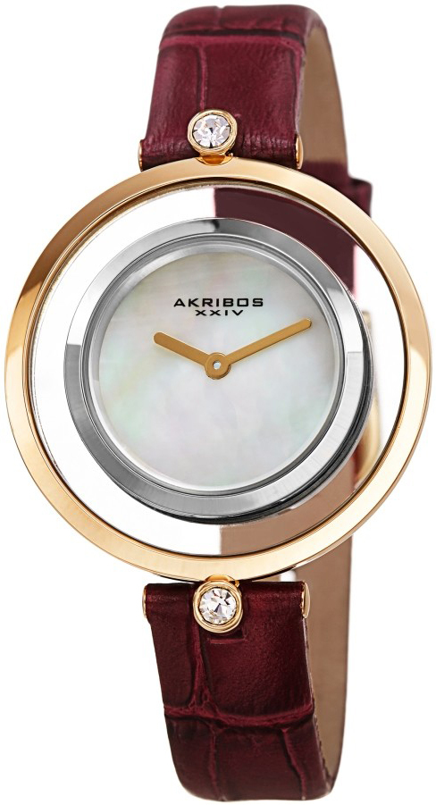 Akribos XXIV Damklocka AK1060PU Vit/Läder Ø33 mm - Akribos XXIV