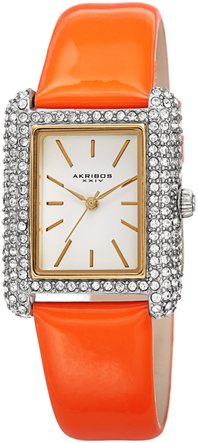 Akribos XXIV Damklocka AK1068OR Crystal Vit/Läder - Akribos XXIV