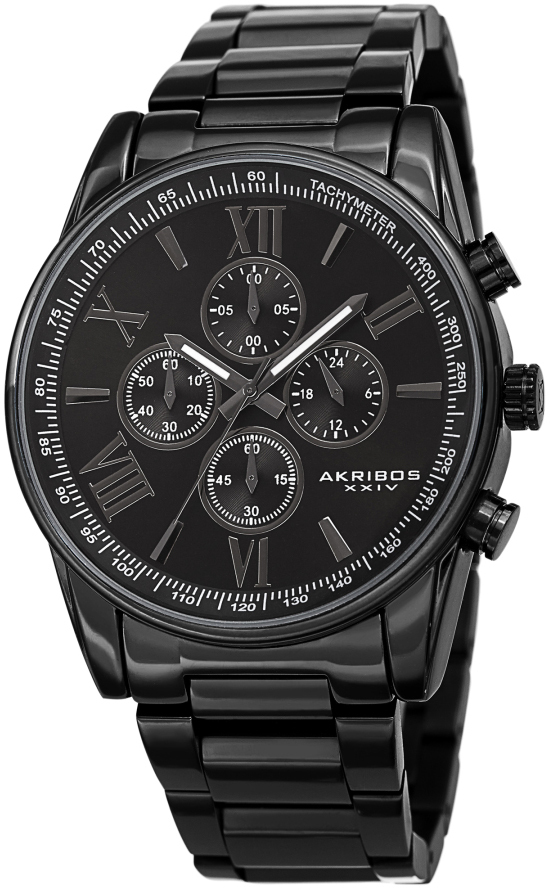 Akribos XXIV Herrklocka AK1072BK Complication Svart/Stål Ø45 mm - Akribos XXIV