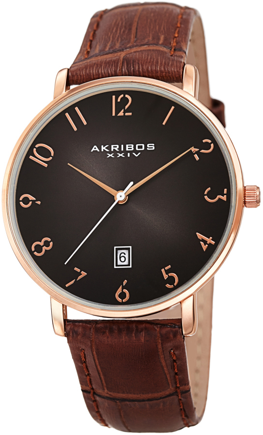 Akribos XXIV Herrklocka AK1077RG Designer Grå/Läder Ø38 mm - Akribos XXIV