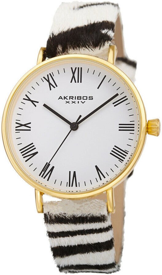 Akribos XXIV Damklocka AK1080YG Slim Vit/Läder Ø36 mm - Akribos XXIV