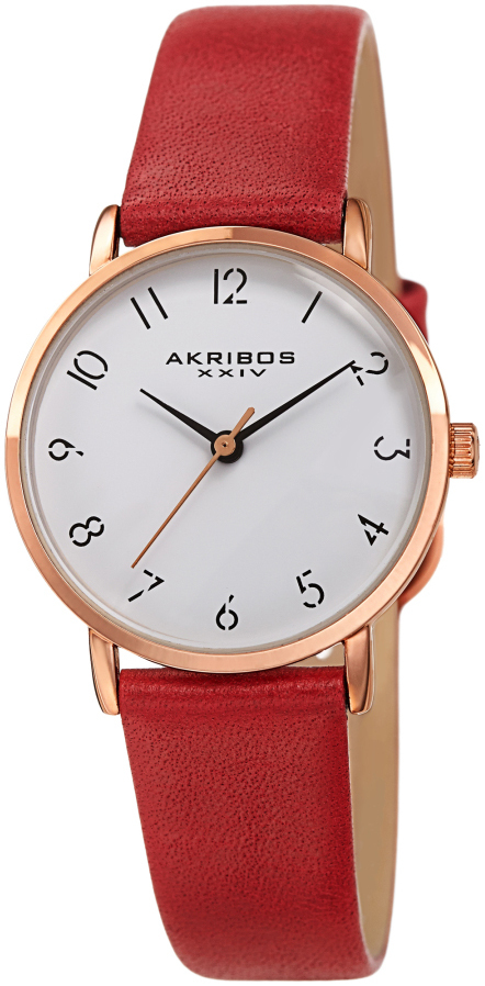 Akribos XXIV Damklocka AK1087RD Classic Vit/Läder Ø28 mm - Akribos XXIV