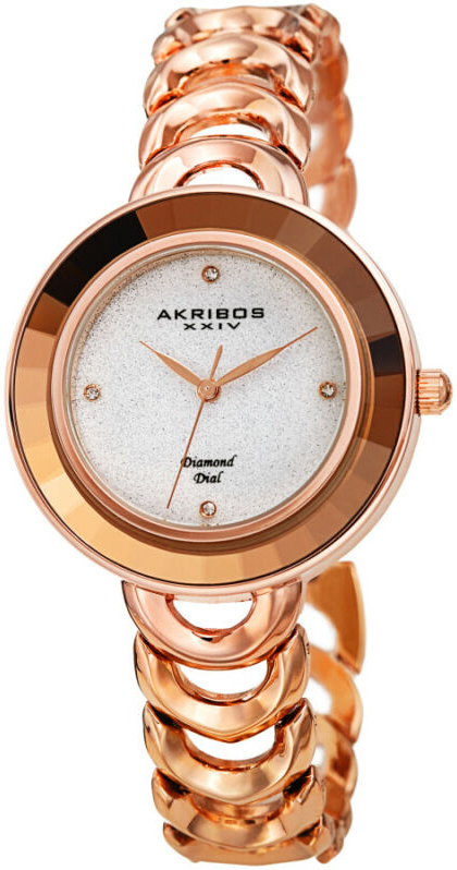 Akribos XXIV Damklocka AK1088RG Diamond Silverfärgad/Roséguldstonat - Akribos XXIV