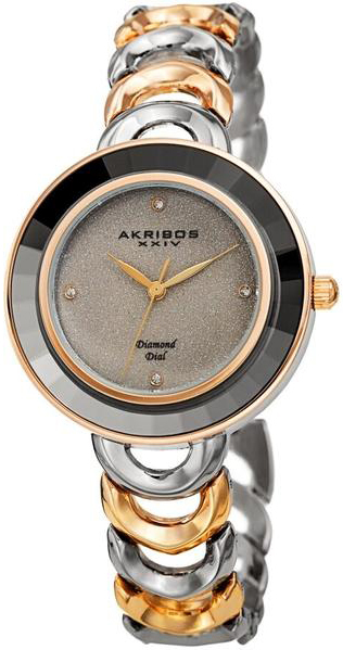 Akribos XXIV Damklocka AK1088TTG Diamond Grå/Roséguldstonat stål - Akribos XXIV