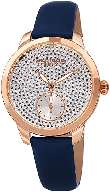 Akribos XXIV Damklocka AK1089BU Classic Silverfärgad/Läder Ø34 mm - Akribos XXIV