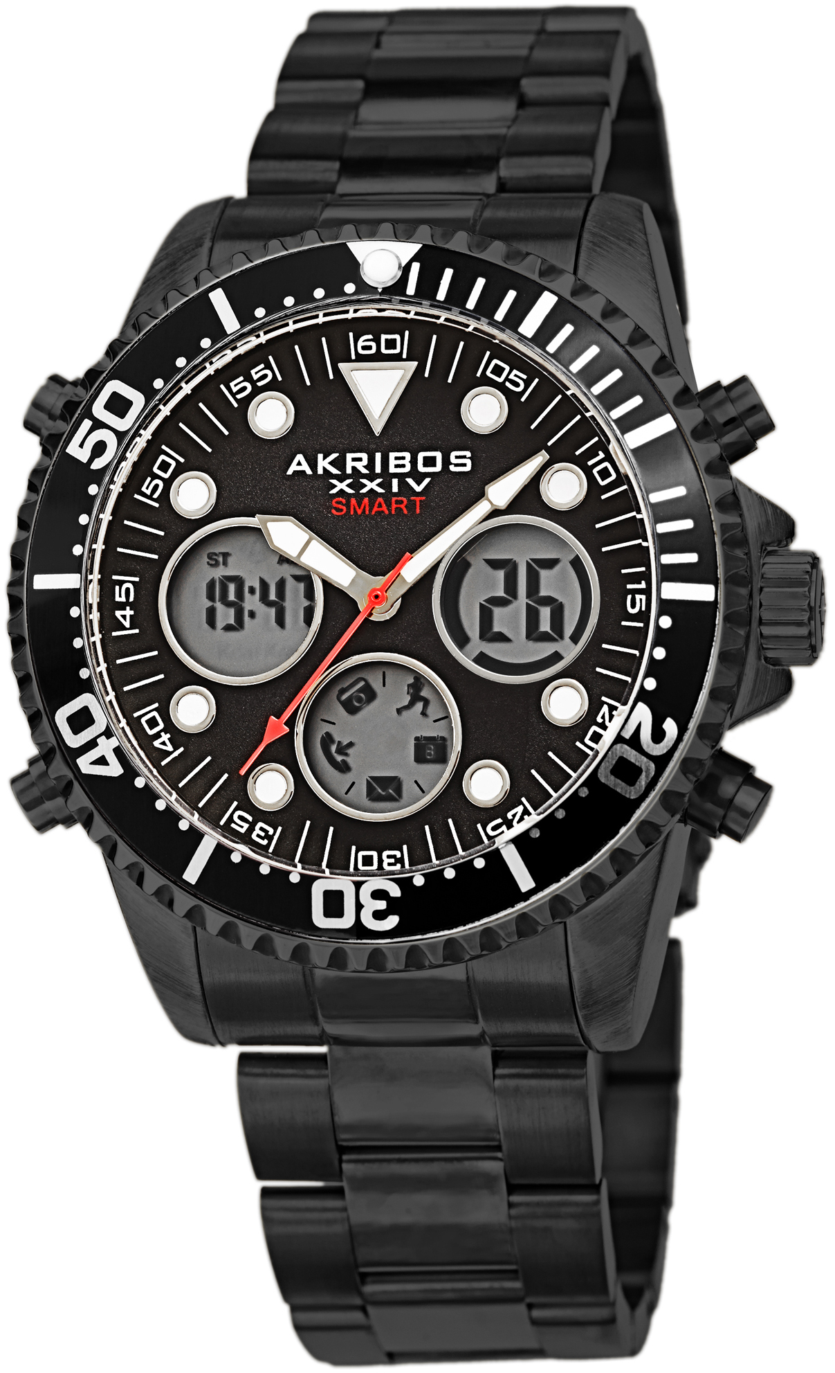 Akribos XXIV Herrklocka AK1094BK Divers Svart/Stål Ø44 mm - Akribos XXIV
