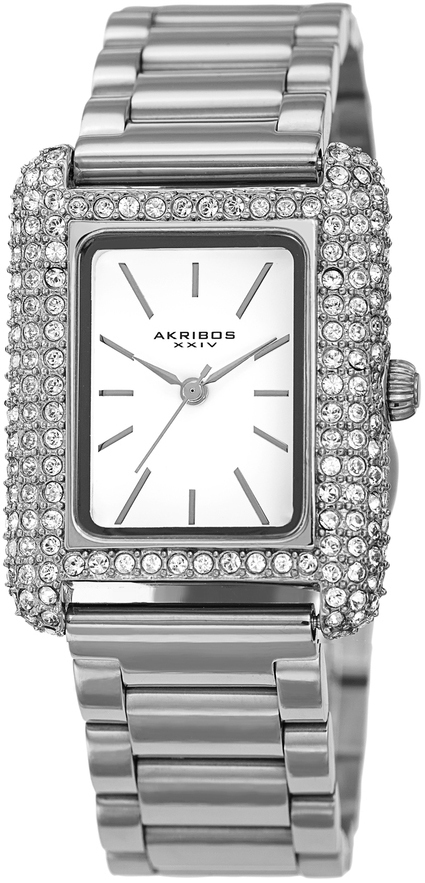 Akribos XXIV Damklocka AK1108SS Crystal Vit/Stål - Akribos XXIV