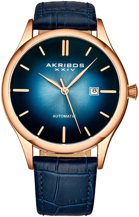 Akribos XXIV Herrklocka AK1123RGBU Mechanical Blå/Läder Ø44 mm - Akribos XXIV