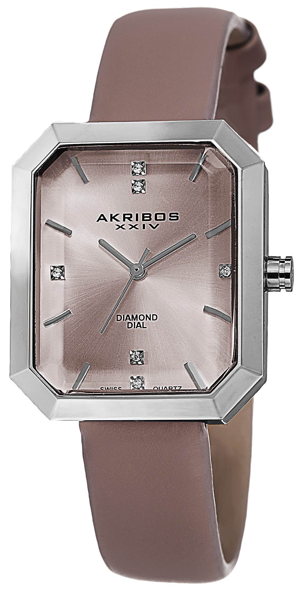 Akribos XXIV Diamond Damklocka AK749PK Rosa/Läder - Akribos XXIV