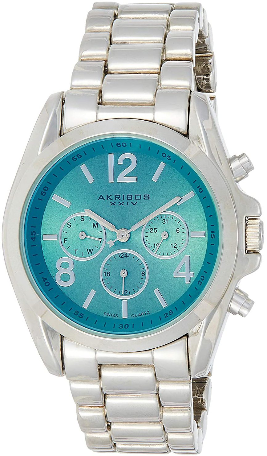 Akribos XXIV Damklocka AK760SSTQ Turkos/Stål Ø42 mm - Akribos XXIV