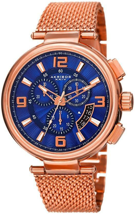 Akribos XXIV Herrklocka AK772RGBU Blå/Roséguldstonat stål Ø44 mm - Akribos XXIV