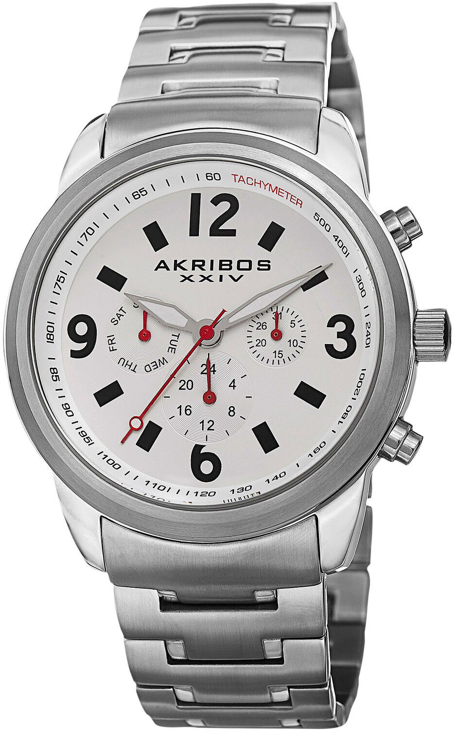 Akribos XXIV Herrklocka AK783SSW Multi-Function Vit/Stål Ø45 mm - Akribos XXIV