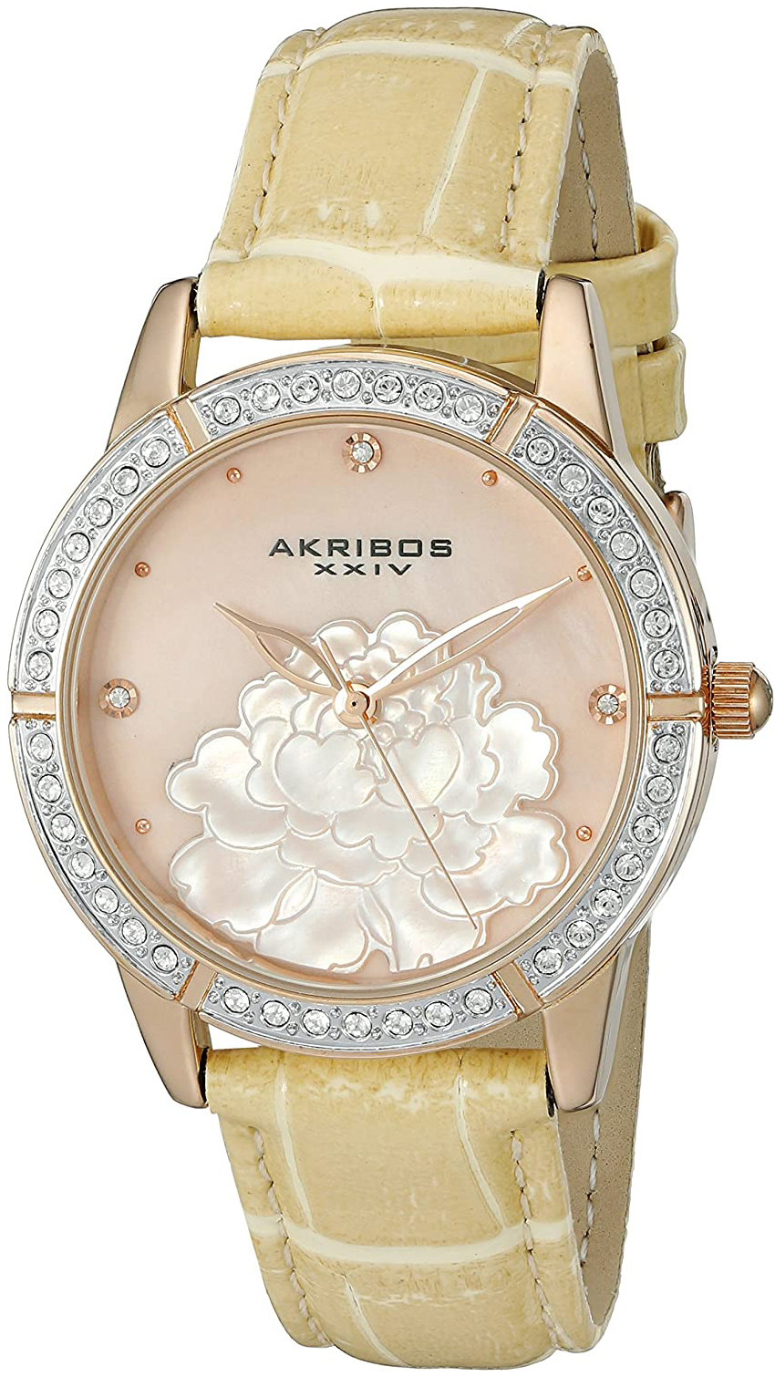 Akribos XXIV Damklocka AK805RG Rosa/Läder Ø36.5 mm - Akribos XXIV