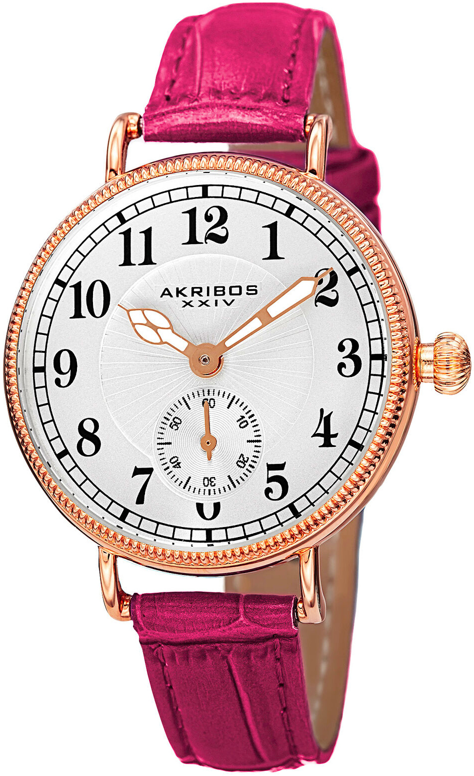 Akribos XXIV Damklocka AK828RD Silverfärgad/Läder Ø35 mm - Akribos XXIV