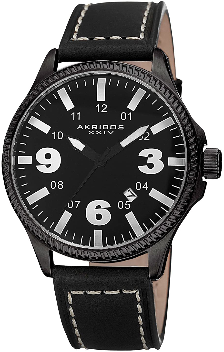 Akribos XXIV Herrklocka AK833WT Svart/Läder Ø45 mm - Akribos XXIV