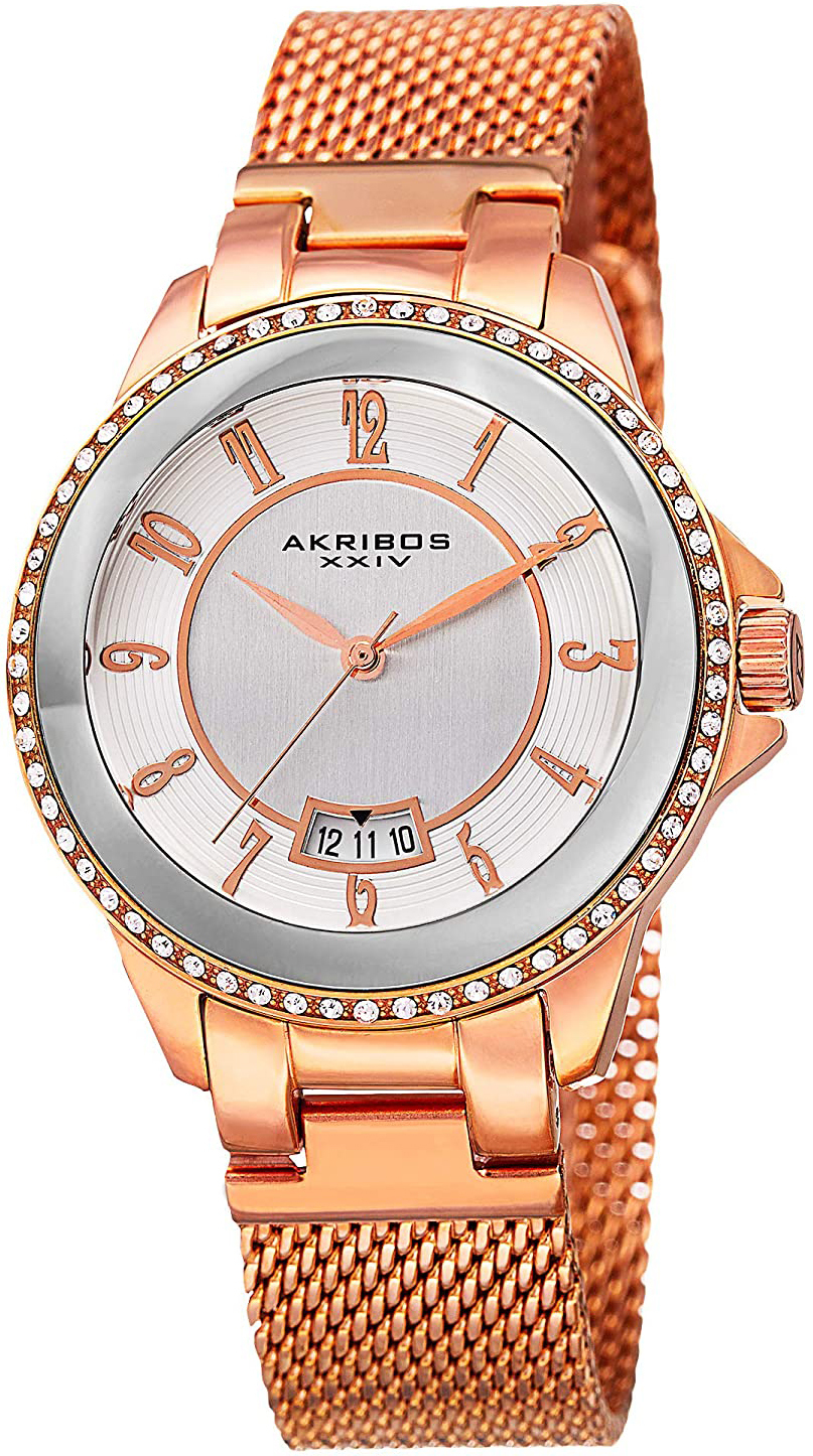 Akribos XXIV Damklocka AK840RG Silverfärgad/Roséguldstonat stål - Akribos XXIV