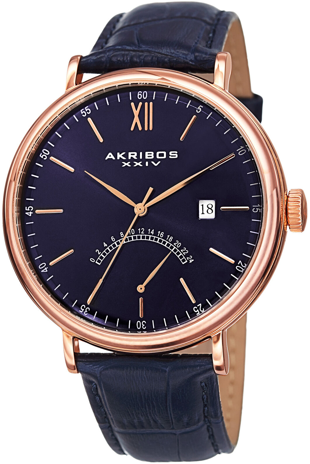 Akribos XXIV Herrklocka AK845RGBU Blå/Läder Ø45 mm - Akribos XXIV