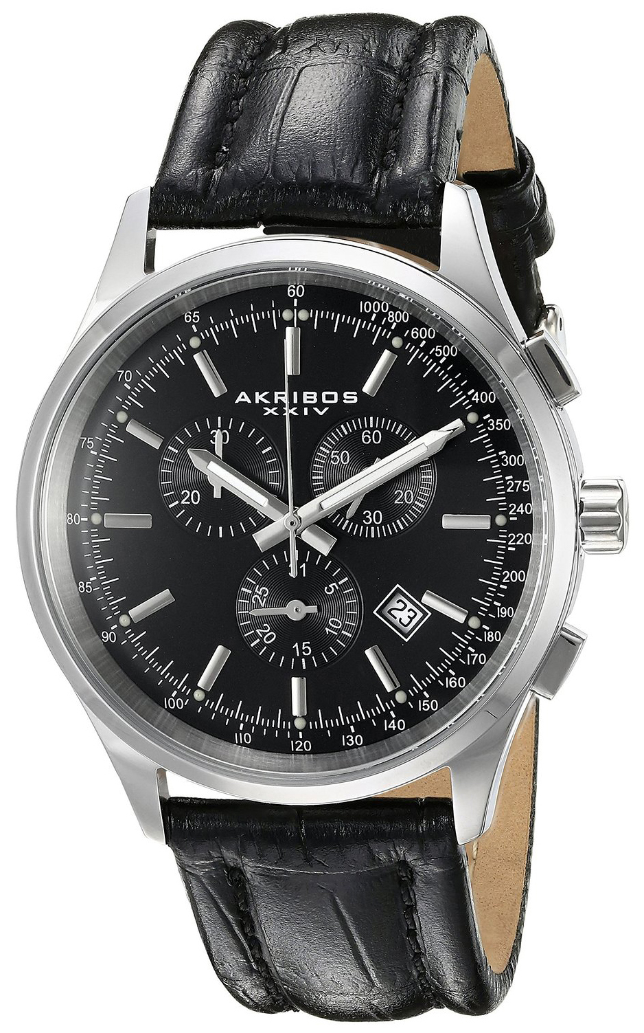 Akribos XXIV Chronograph Herrklocka AK863SSB Svart/Läder Ø42 mm - Akribos XXIV