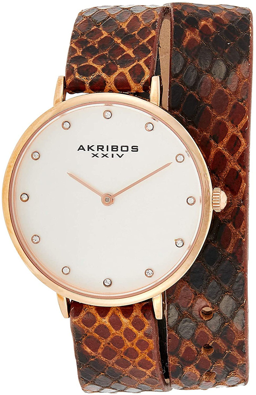 Akribos XXIV Damklocka AK923RGBR Silverfärgad/Läder Ø35 mm - Akribos XXIV