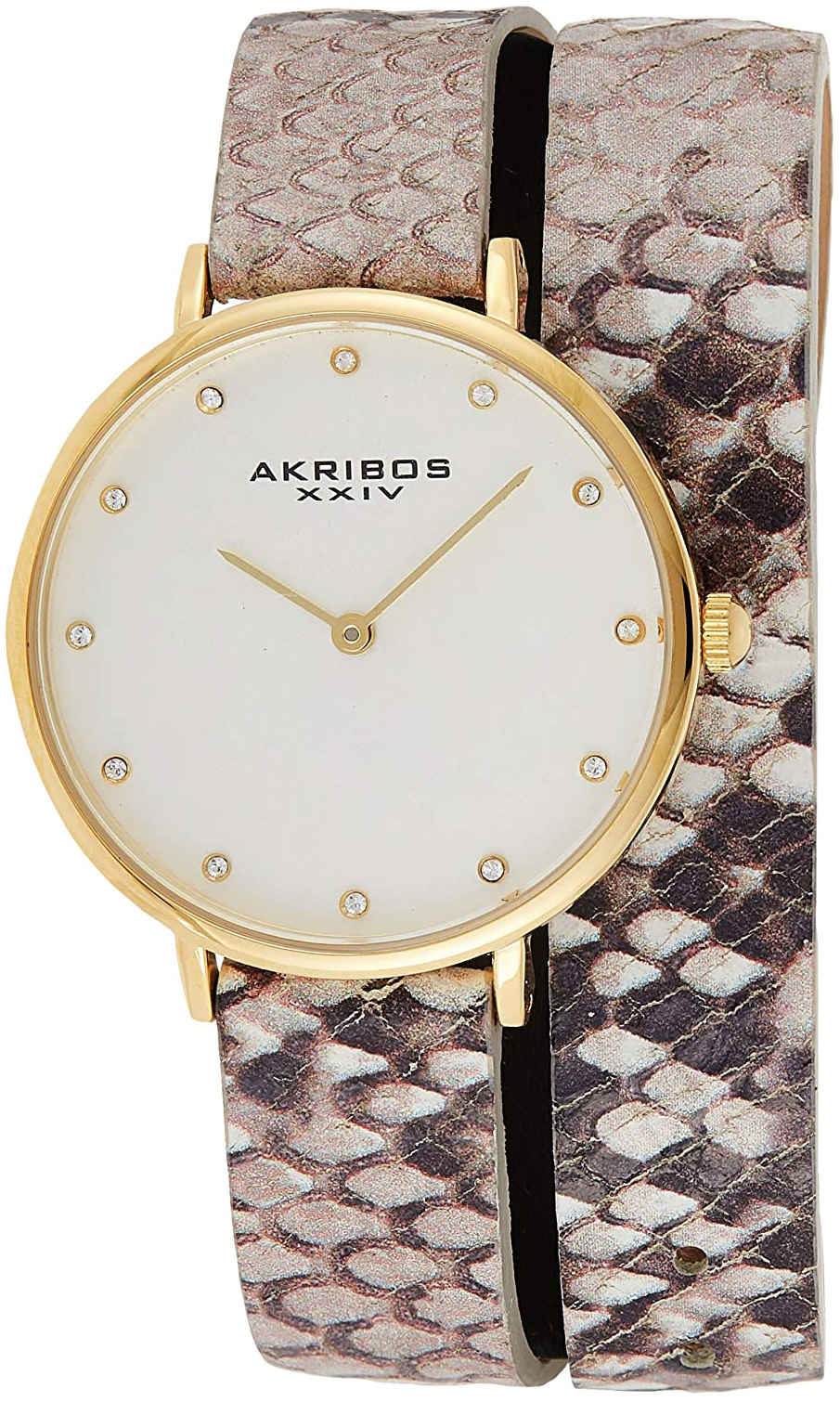 Akribos XXIV Damklocka AK923YGGY Silverfärgad/Läder Ø35 mm - Akribos XXIV