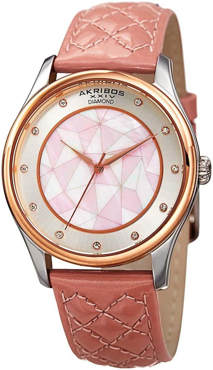 Akribos XXIV Damklocka AK925RGPK Classic Flerfärgad/Läder Ø38 mm - Akribos XXIV