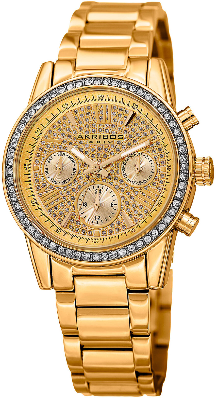 Akribos XXIV Damklocka AK926YG Guld/Gulguldtonat stål Ø37 mm - Akribos XXIV