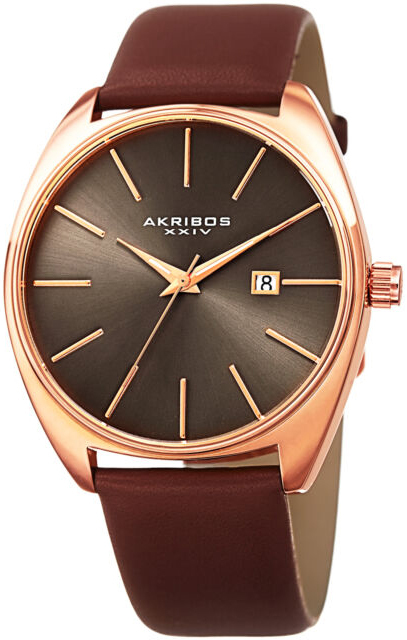 Akribos XXIV Herrklocka AK945RGBR Grå/Läder Ø41 mm - Akribos XXIV