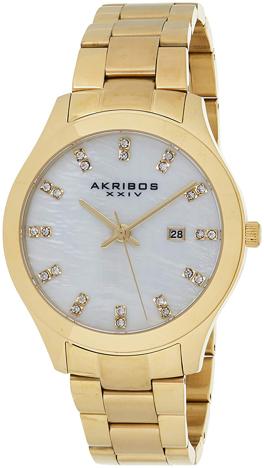 Akribos XXIV Damklocka AK954YG Vit/Gulguldtonat stål Ø42 mm - Akribos XXIV