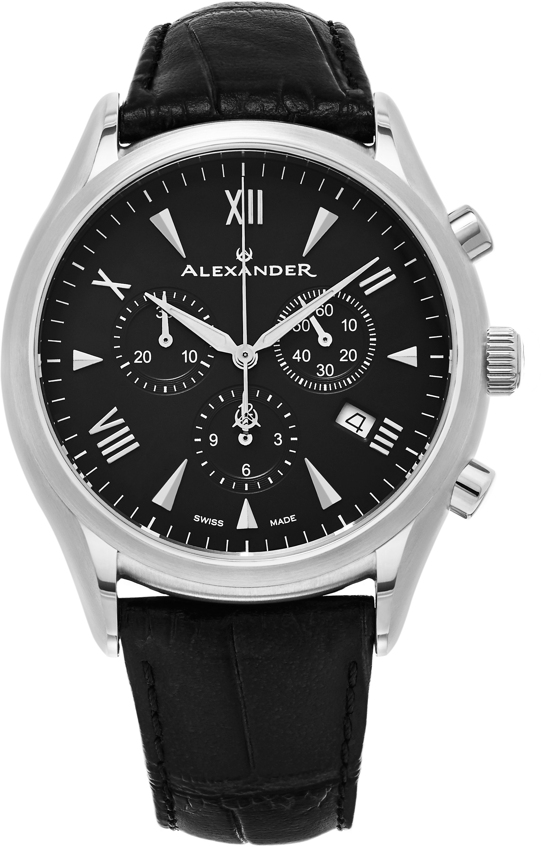 Alexander Heroic Herrklocka A021-01 Svart/Läder Ø42 mm - Alexander