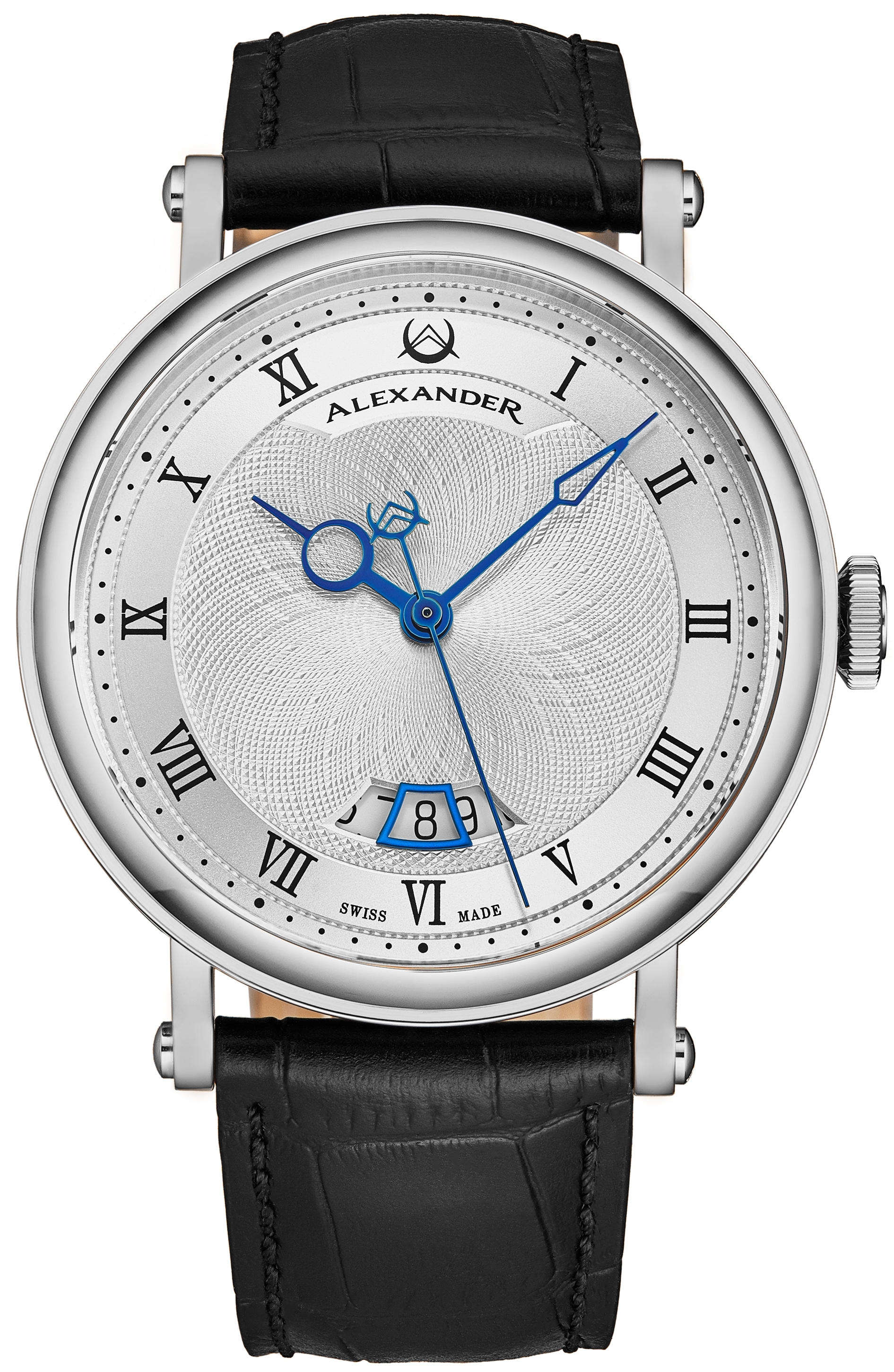 Alexander Herrklocka A153-01 Classic Silverfärgad/Läder Ø43 mm - Alexander