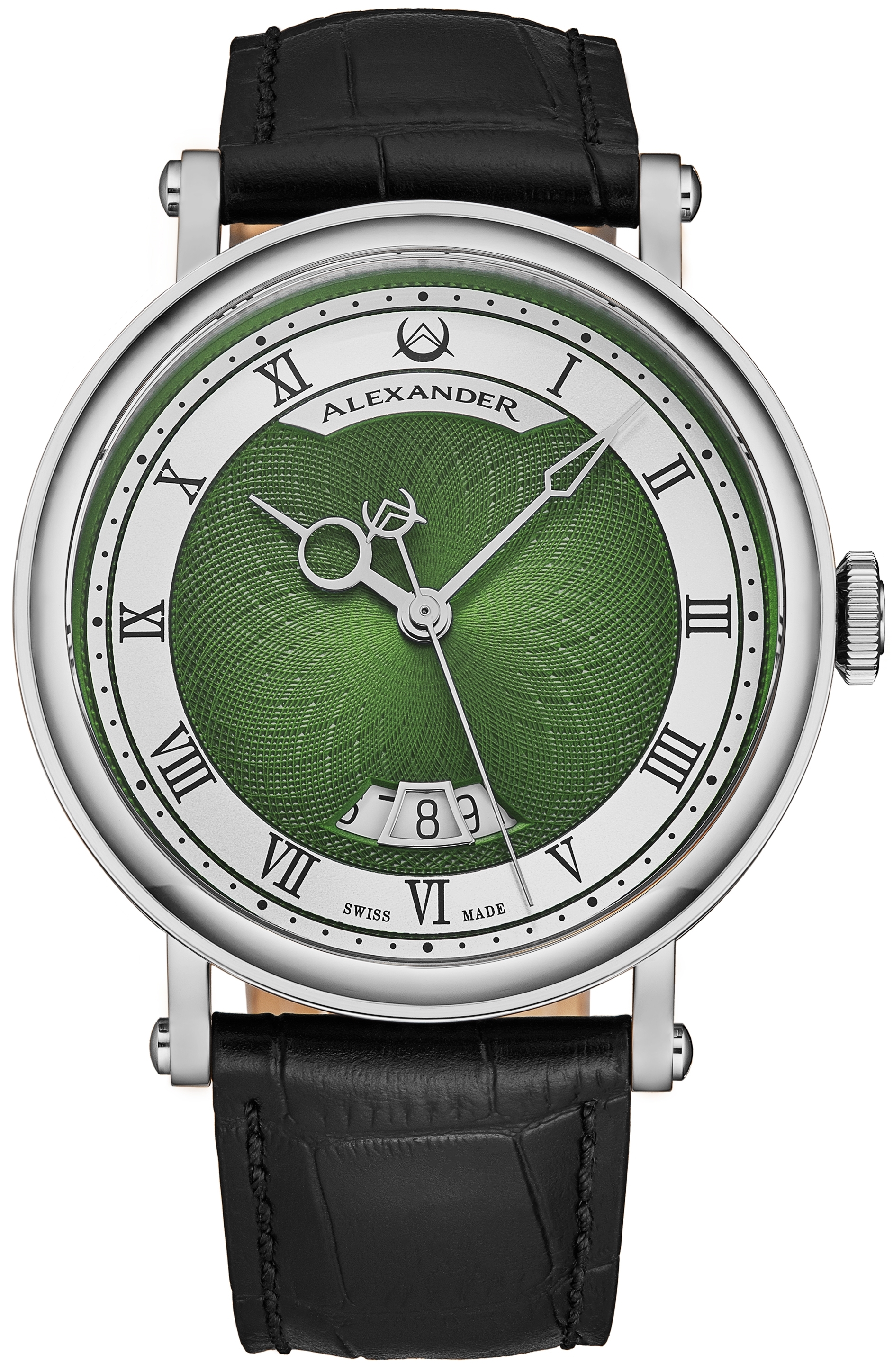 Alexander Herrklocka A153-03 Classic Grön/Läder Ø43 mm - Alexander