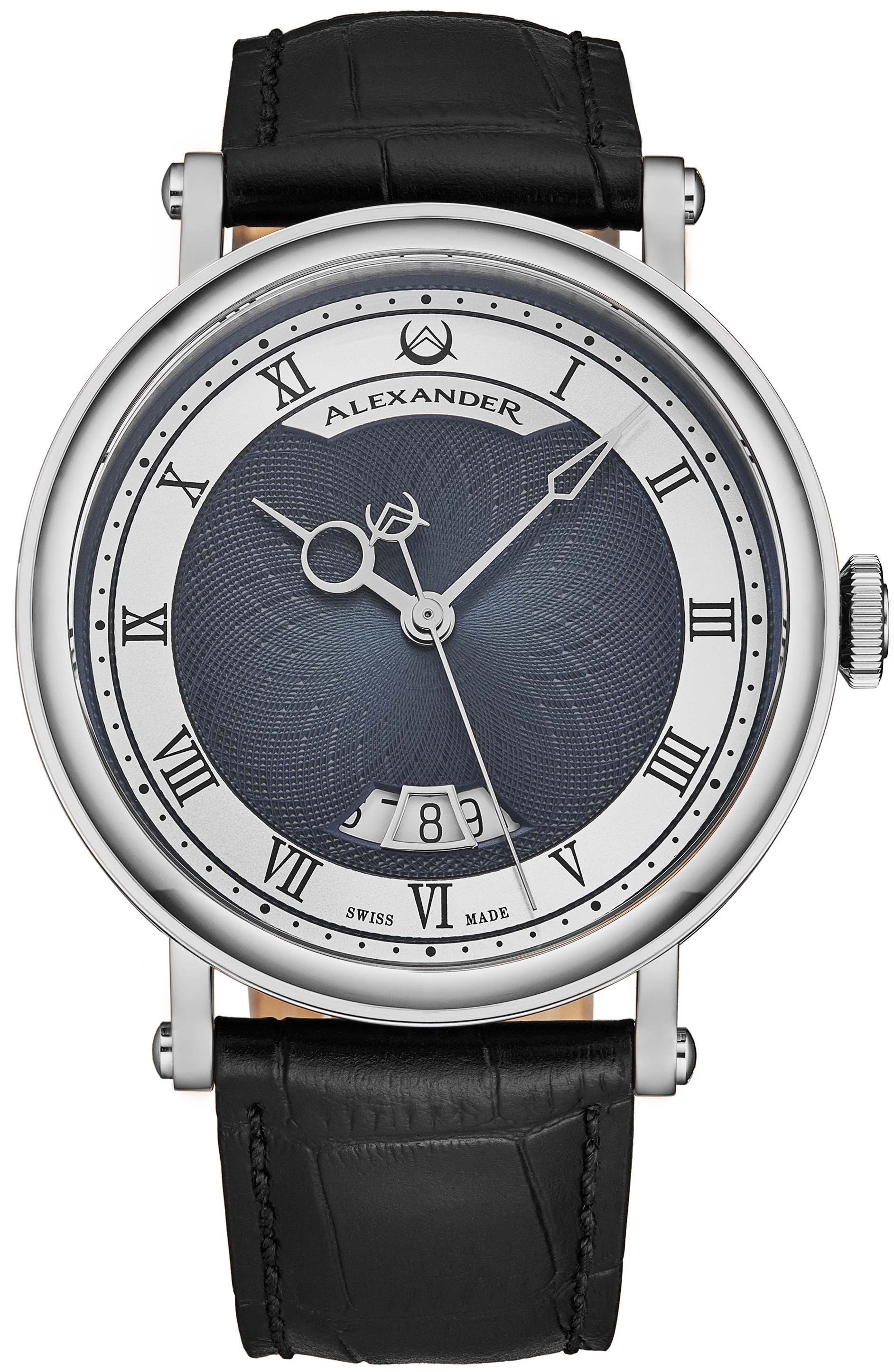 Alexander Herrklocka A153-04 Classic Blå/Läder Ø43 mm - Alexander
