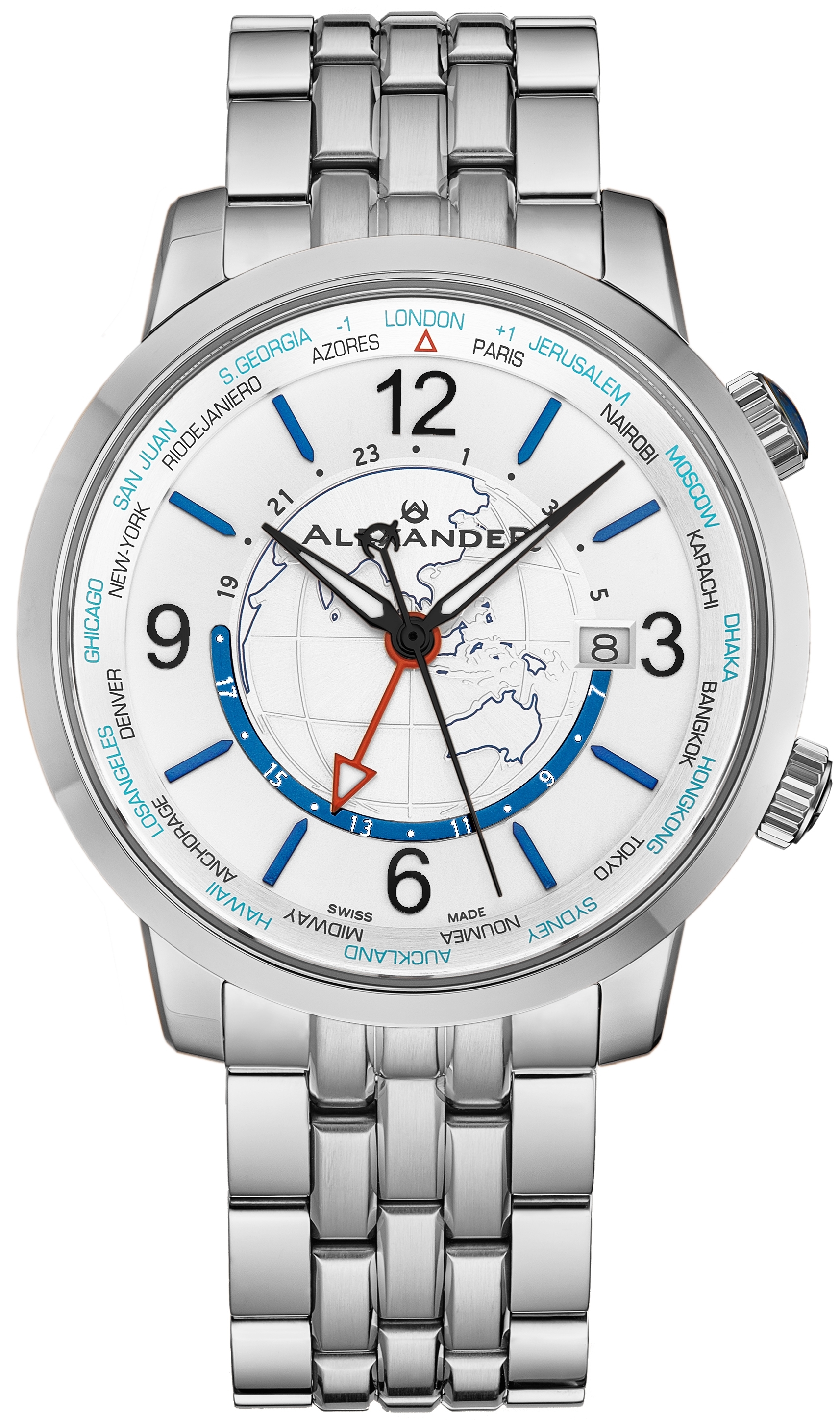 Alexander Herrklocka A171B-01 Journeyman Vit/Stål Ø42 mm - Alexander