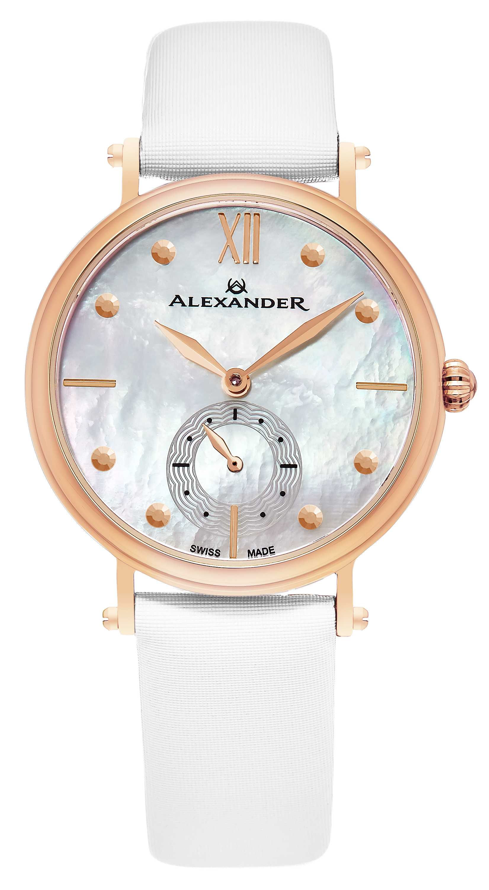 Alexander Damklocka A201-03 Monarch Vit/Satin Ø34 mm - Alexander