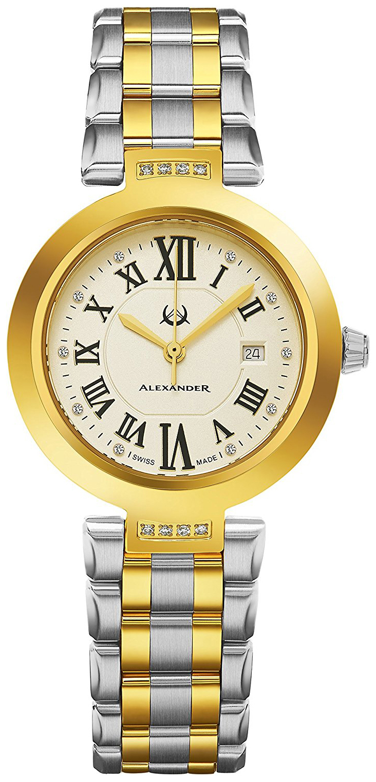 Alexander Monarch Damklocka AD203B-02 Champagnefärgad/Gulguldtonat stål