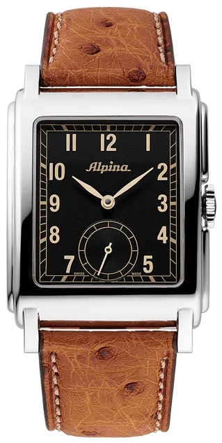 Alpina Herrklocka AL-530BA3C6 Heritage Carree Svart/Läder 39x32.5 mm - Alpina