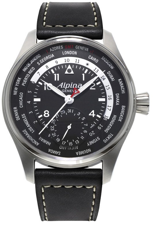 Alpina Herrklocka AL-718B4S6 Startimer Svart/Läder Ø44 mm - Alpina