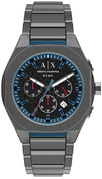 Armani Exchange Herrklocka AX4295 Sync Svart/St&aring;l &Oslash;42 mm