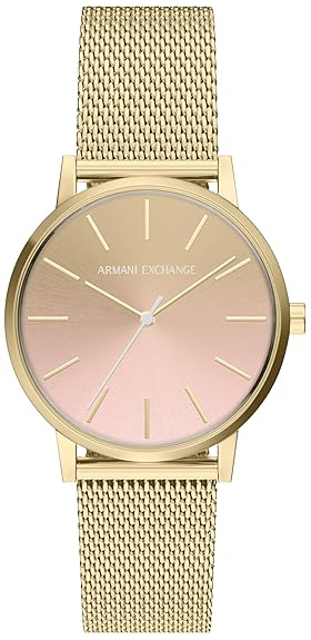 Armani Exchange Damklocka AX5619 Rosa/Gulguldtonat st&aring;l &Oslash;36 mm